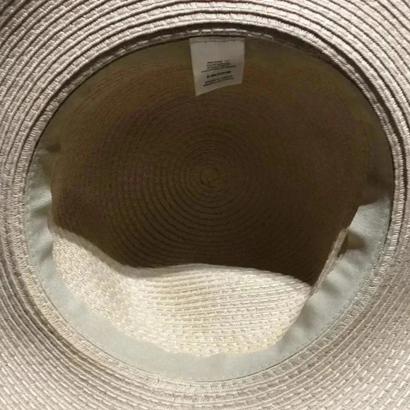 Floppy Straw Hat Natural color - Out of the Office painted on slogan, black band - Picture 4 of 6